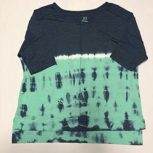 Green tea short sleeve oversized top blouse size S